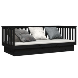Day Bed Black 80x200 cm Solid Wood Pine - thumbnail 3