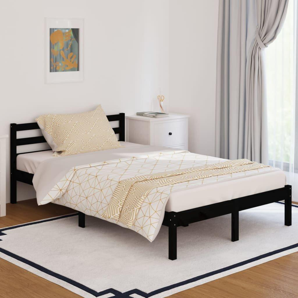 Day Bed Solid Wood Pine 120x200 cm Small Double Black - image 1