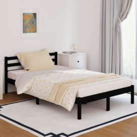 Day Bed Solid Wood Pine 120x200 cm Small Double Black - thumbnail 1