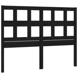 Bed Headboard Black 185.5x4x100 cm Solid Wood Pine - thumbnail 2