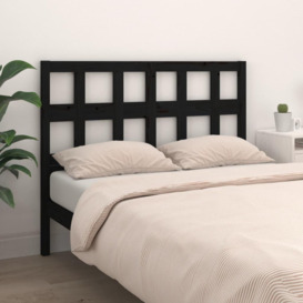 Bed Headboard Black 185.5x4x100 cm Solid Wood Pine - thumbnail 3