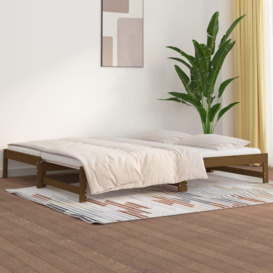 Pull-out Day Bed Honey Brown 2x(80x200) cm Solid Wood Pine