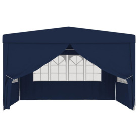 Professional Party Tent with Side Walls 4x4 m Blue 90 g/m? - thumbnail 2