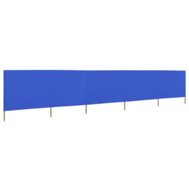 5-panel Wind Screen Fabric 600x120 cm Azure Blue - thumbnail 2
