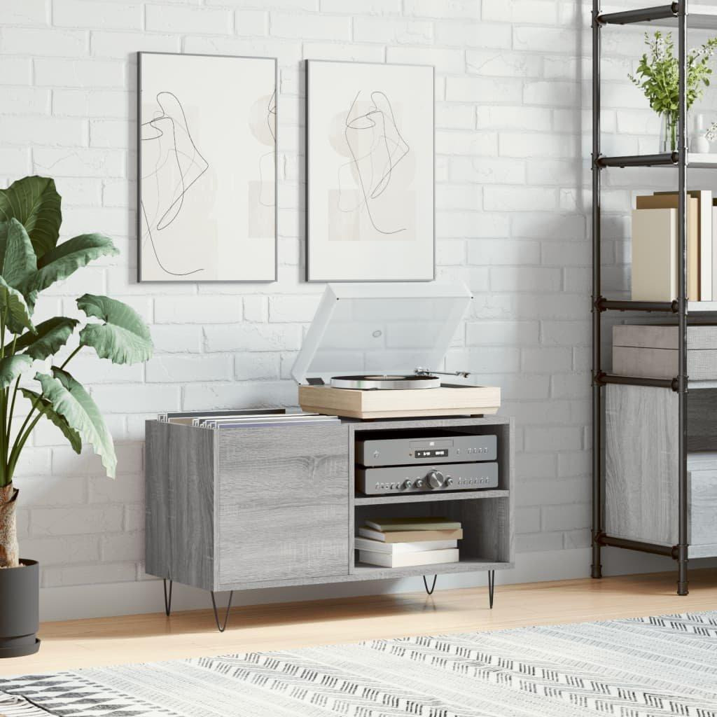Record Cabinet Grey Sonoma 85x38x48 cm Engineered Wood - image 1