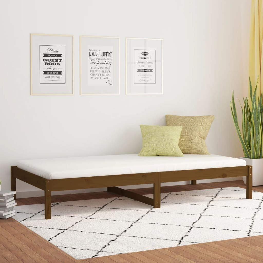 Day Bed Honey Brown 90x200 cm Solid Wood Pine - image 1