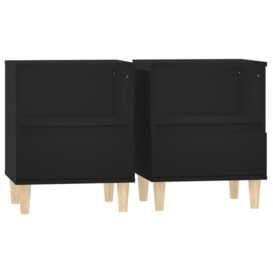 Bedside Cabinets 2 pcs Black 40x35x50 cm - thumbnail 2