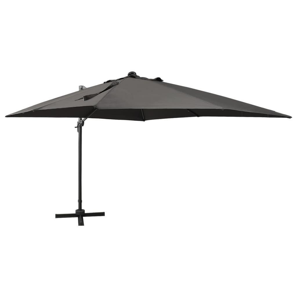 Cantilever Umbrella with Pole and LED Lights Anthracite 300 cm - image 1
