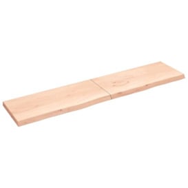 Wall Shelf 220x50x(2-6) cm Untreated Solid Wood Oak - thumbnail 1