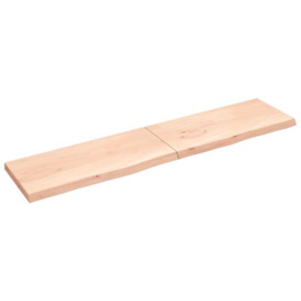 Wall Shelf 220x50x(2-6) cm Untreated Solid Wood Oak