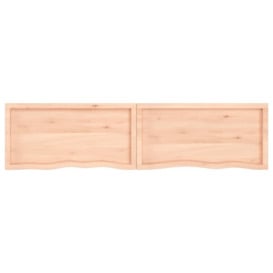 Wall Shelf 220x50x(2-6) cm Untreated Solid Wood Oak - thumbnail 3