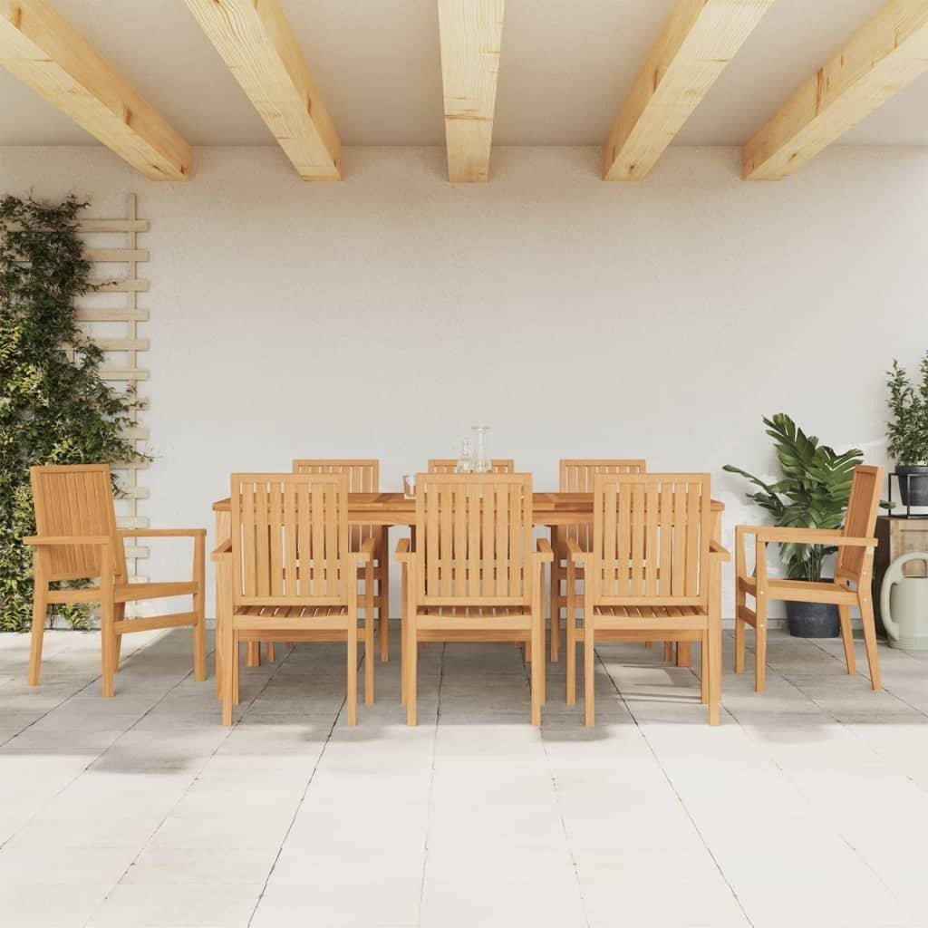 Stackable Garden Chairs 8 pcs 56.5x57.5x91 cm Solid Wood Teak - image 1