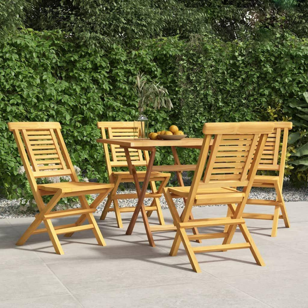 Folding Garden Chairs 4 pcs 47x63x90 cm Solid Wood Teak - image 1
