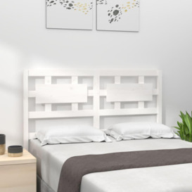Bed Headboard White 155.5x4x100 cm Solid Wood Pine - thumbnail 1