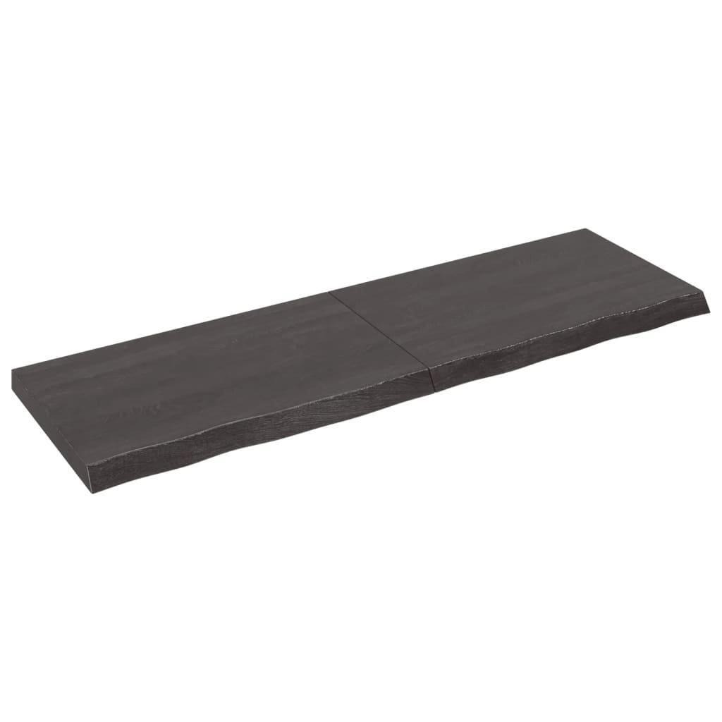Wall Shelf Dark Grey 160x50x(2-6) cm Treated Solid Wood Oak - image 1