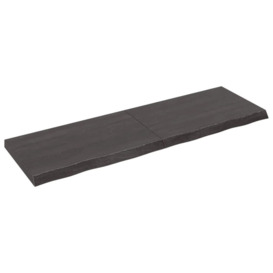 Wall Shelf Dark Grey 160x50x(2-6) cm Treated Solid Wood Oak - thumbnail 1