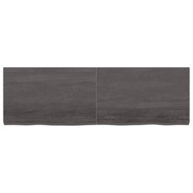 Wall Shelf Dark Grey 160x50x(2-6) cm Treated Solid Wood Oak - thumbnail 2