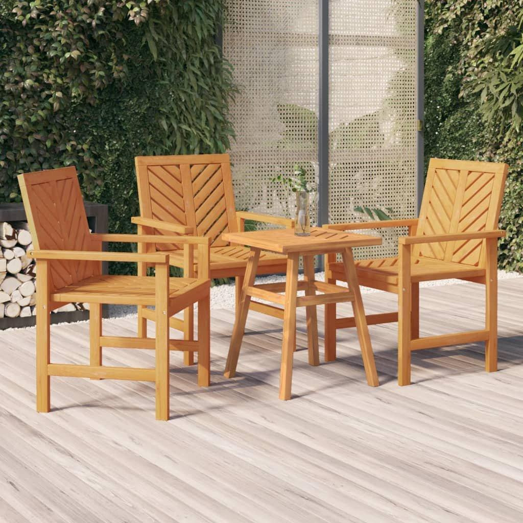 Garden Dining Chairs 3 pcs Solid Wood Acacia - image 1