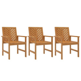 Garden Dining Chairs 3 pcs Solid Wood Acacia - thumbnail 2