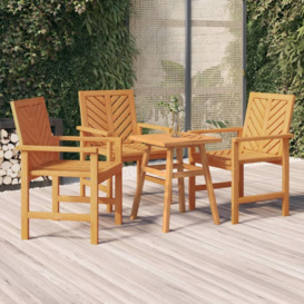 Garden Dining Chairs 3 pcs Solid Wood Acacia - thumbnail 1