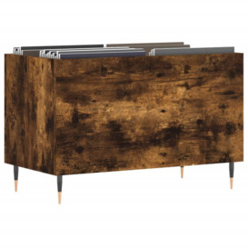 Record Cabinet Smoked Oak 74.5x38x48 cm Engineered Wood - thumbnail 3