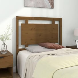 Bed Headboard Honey Brown 95.5x4x100 cm Solid Pine Wood - thumbnail 1