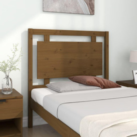 Bed Headboard Honey Brown 95.5x4x100 cm Solid Pine Wood - thumbnail 3