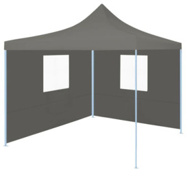 Professional Folding Party Tent with 2 Sidewalls 2x2 m Steel Anthracite - thumbnail 1