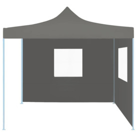 Professional Folding Party Tent with 2 Sidewalls 2x2 m Steel Anthracite - thumbnail 2