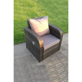 Wicker Garden Furniture Set Lounge Sofa Reclining Chair Outdoor Big Footstools  9 Seater - thumbnail 3