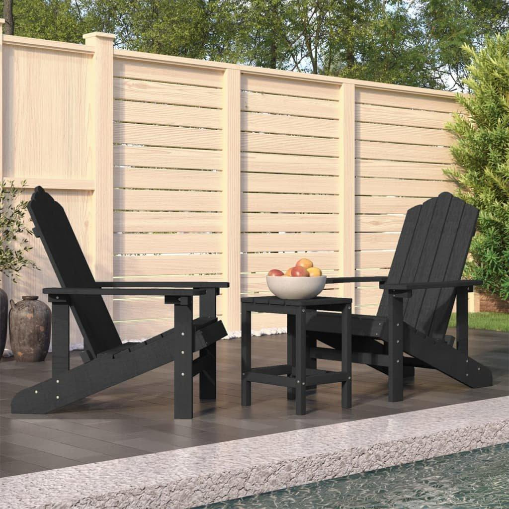 Garden Adirondack Chairs with Table HDPE Anthracite - image 1