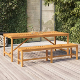 Garden Dining Table 200x90x74 cm Solid Wood Acacia - thumbnail 1