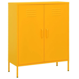Storage Cabinet Mustard Yellow 80x35x101.5 cm Steel - thumbnail 1