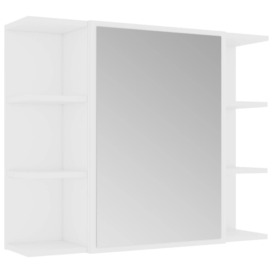 Bathroom Mirror Cabinet White 80x20.5x64 cm Engineered Wood - thumbnail 2