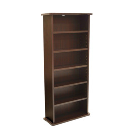 'Chak' - 222 Cd Or 104 Dvd Blu-ray Media Storage 6 Shelf Unit - Dark Oak