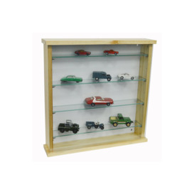 'Exhibit'  Solid Wood 4 Shelf Glass Wall Display Cabinet  Natural Pine - thumbnail 2