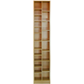 'Block' Tall Sleek 360 Cd / 160 Dvd Media Storage Tower Shelves - Beech - thumbnail 2