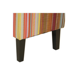 Patchwork - Shabby Chic Square Pouffe Padded Stool wood Legs - Multi-coloured - thumbnail 3