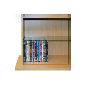 'Boston'  Glass Collectable Display Cabinet  600 Cd  255 Dvd Storage Shelves  Beech - thumbnail 3