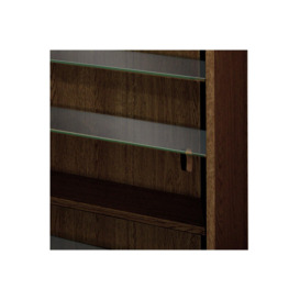 'Boston'  Glass Collectable Display Cabinet  600 Cd  255 Dvd Storage Shelves  Dark Oak - thumbnail 3
