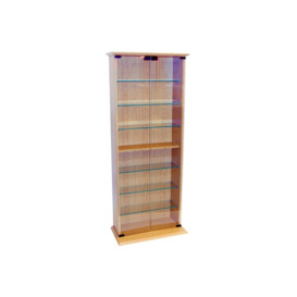 'Boston'  116 Dvd/ 316 Cd Book Storage Shelves Glass  Collectable Display Cabinet  Beech - thumbnail 2