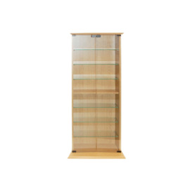 'Boston'  116 Dvd/ 316 Cd Book Storage Shelves Glass  Collectable Display Cabinet  Beech - thumbnail 3