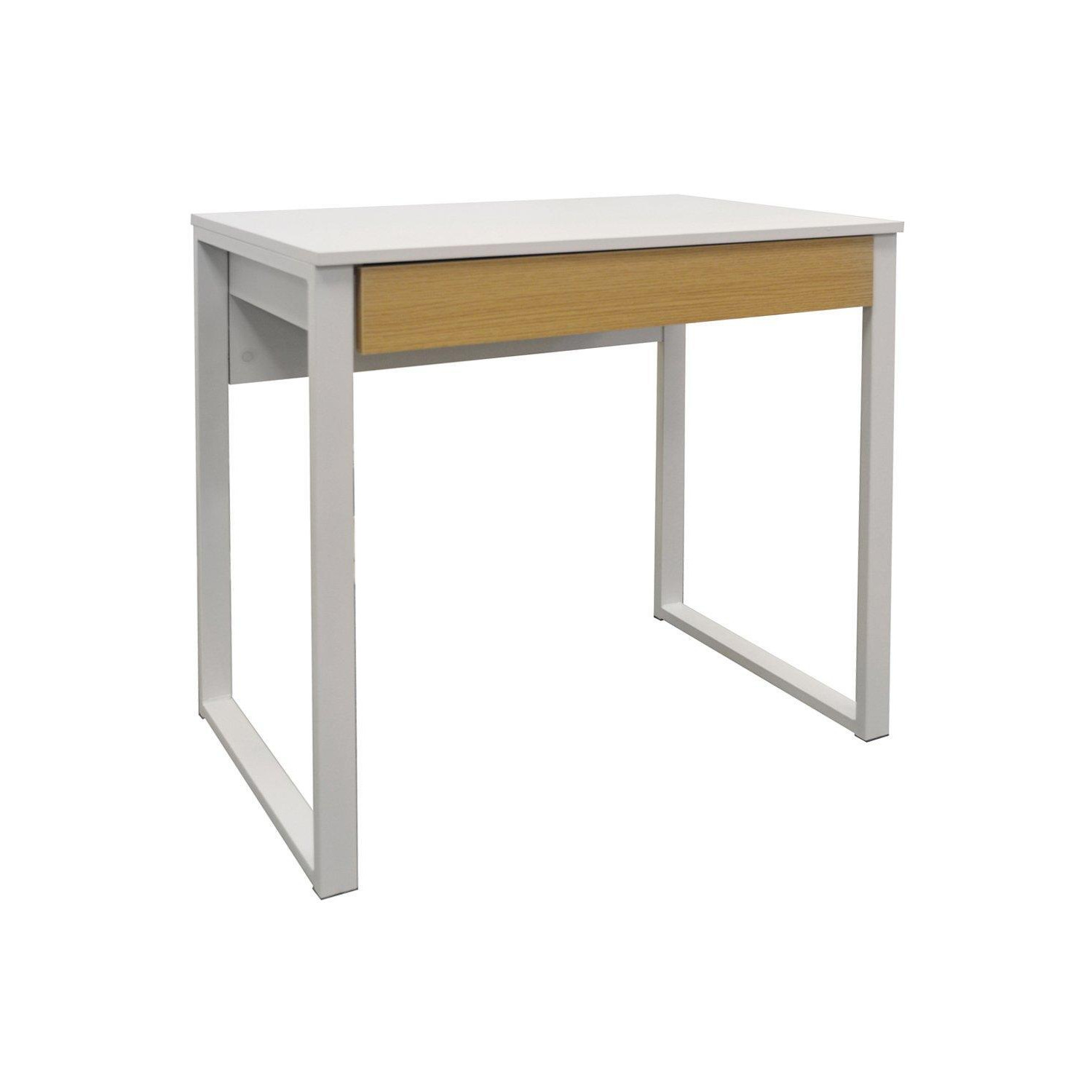 'Loop' - Compact Office Workstation  Computer Desk  Dressing Table - White  Oak - image 1