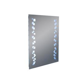 'Grafik'  Led Illuminated 80 X 60cm Rectangular Wall Mirror With Demister And Dimmer