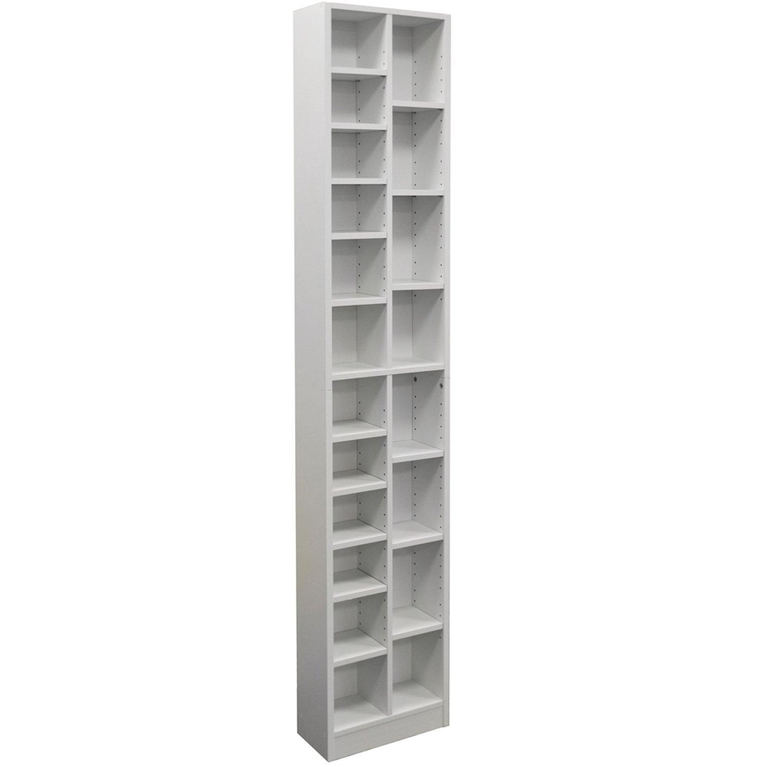 'Block' - Tall Sleek 360 Cd / 160 Dvd Media Storage Tower Shelves - White - image 1