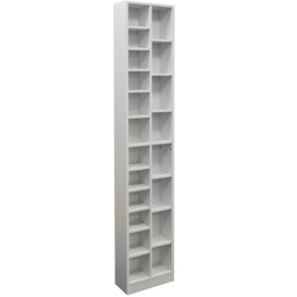 'Block' - Tall Sleek 360 Cd / 160 Dvd Media Storage Tower Shelves - White - thumbnail 1