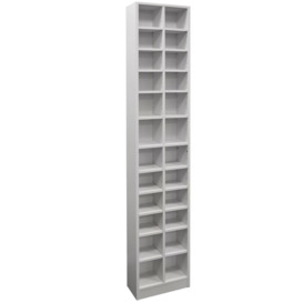 'Block' - Tall Sleek 360 Cd / 160 Dvd Media Storage Tower Shelves - White - thumbnail 3