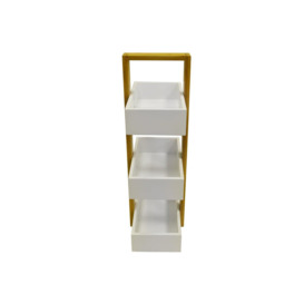 'Eche'  3 Tier Bathroom Storage Shelf  Caddy  Basket  White  Natural - thumbnail 3