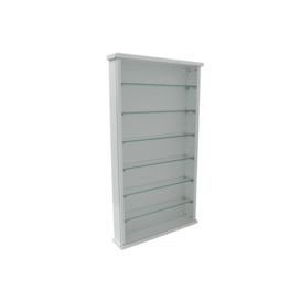 'Exhibit'  Solid Wood 6 Shelf Glass Wall Display Cabinet  White