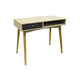 'Industrial' - 1 Drawer Office Computer Desk  Dressing Table - Oak  Grey